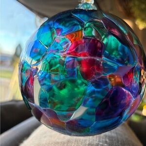 Calico Kistras Hand-Blown Multicolor Glass Hanging ornament of Friendship